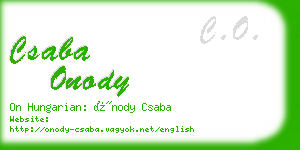 csaba onody business card